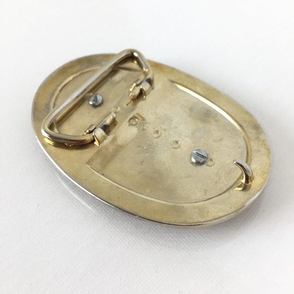 Tiger's Eye Western Style Belt Buckle Oval Gold Silver Filigree Finish Unisex - Picture 8 of 10